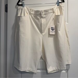 Graham Luxe Bright White Wren Golf Shorts Mens 42 Lightweight Stretch Comfotable